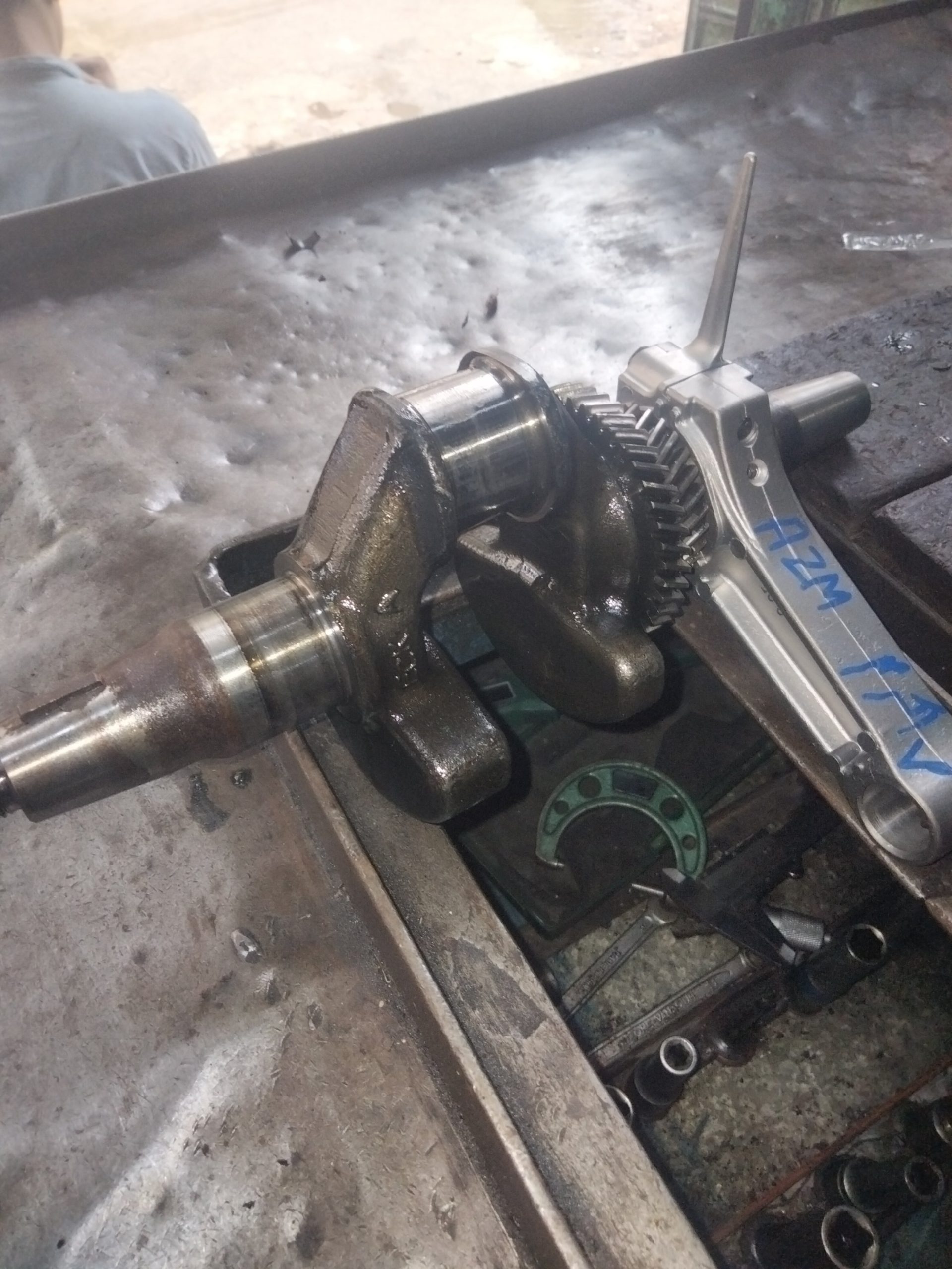 generator water pump engine crankshaft grinding